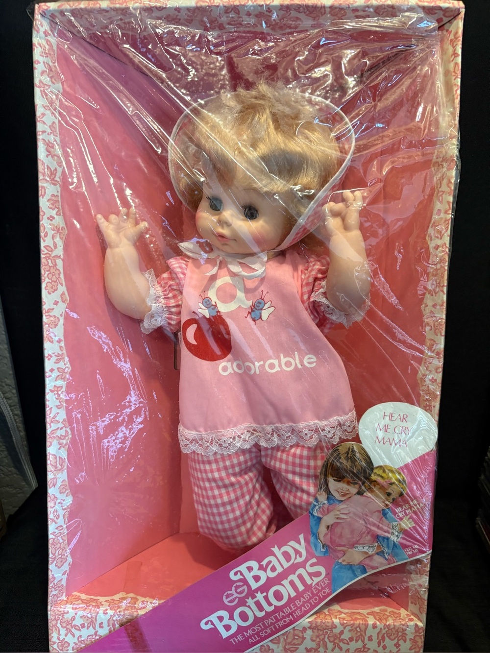 VTG Eegee "Baby Bottoms" doll cry’s mama sits & wears 6 months old clothes